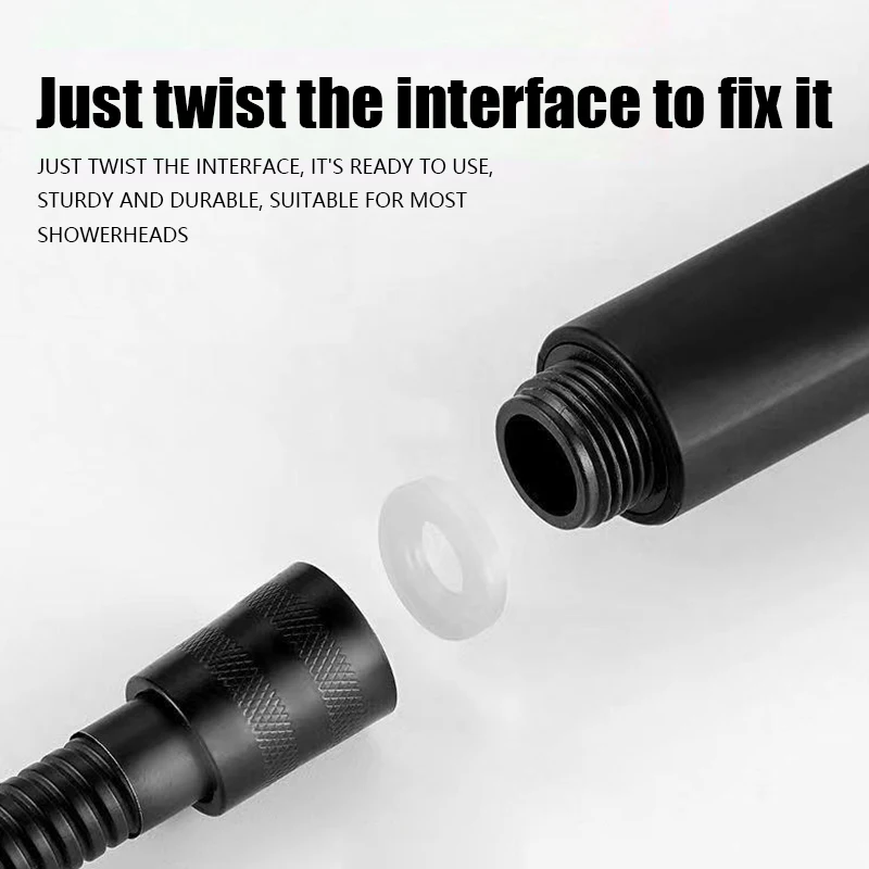 Black stainless steel shower hose, bathroom shower accessories, electroplated hose image 2