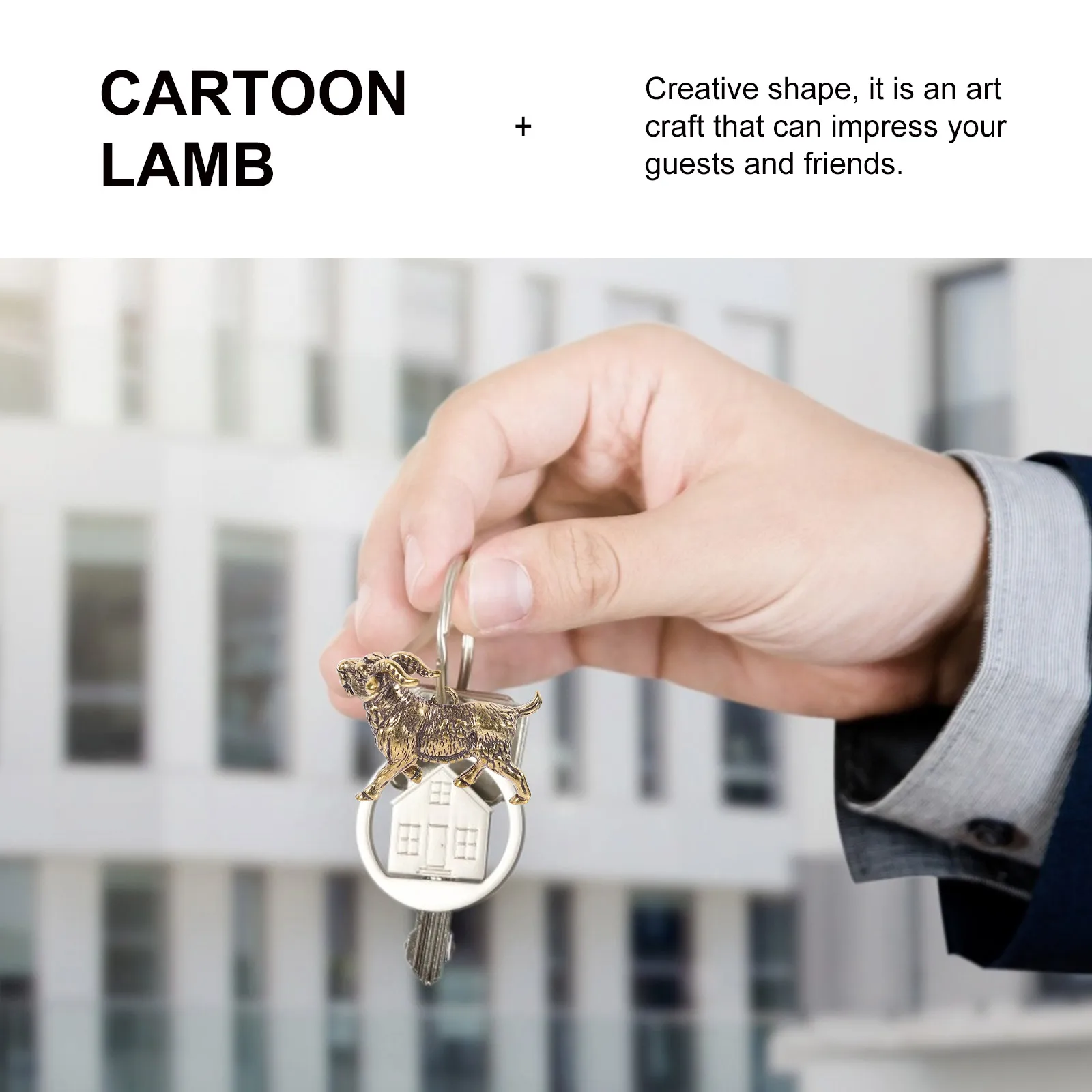 

Латунный брелок с изображением козы, подвесной брелок премиум-класса в стиле ретро ручной работы, декоративный художественный ремесленный брелок с подвеской на удачу