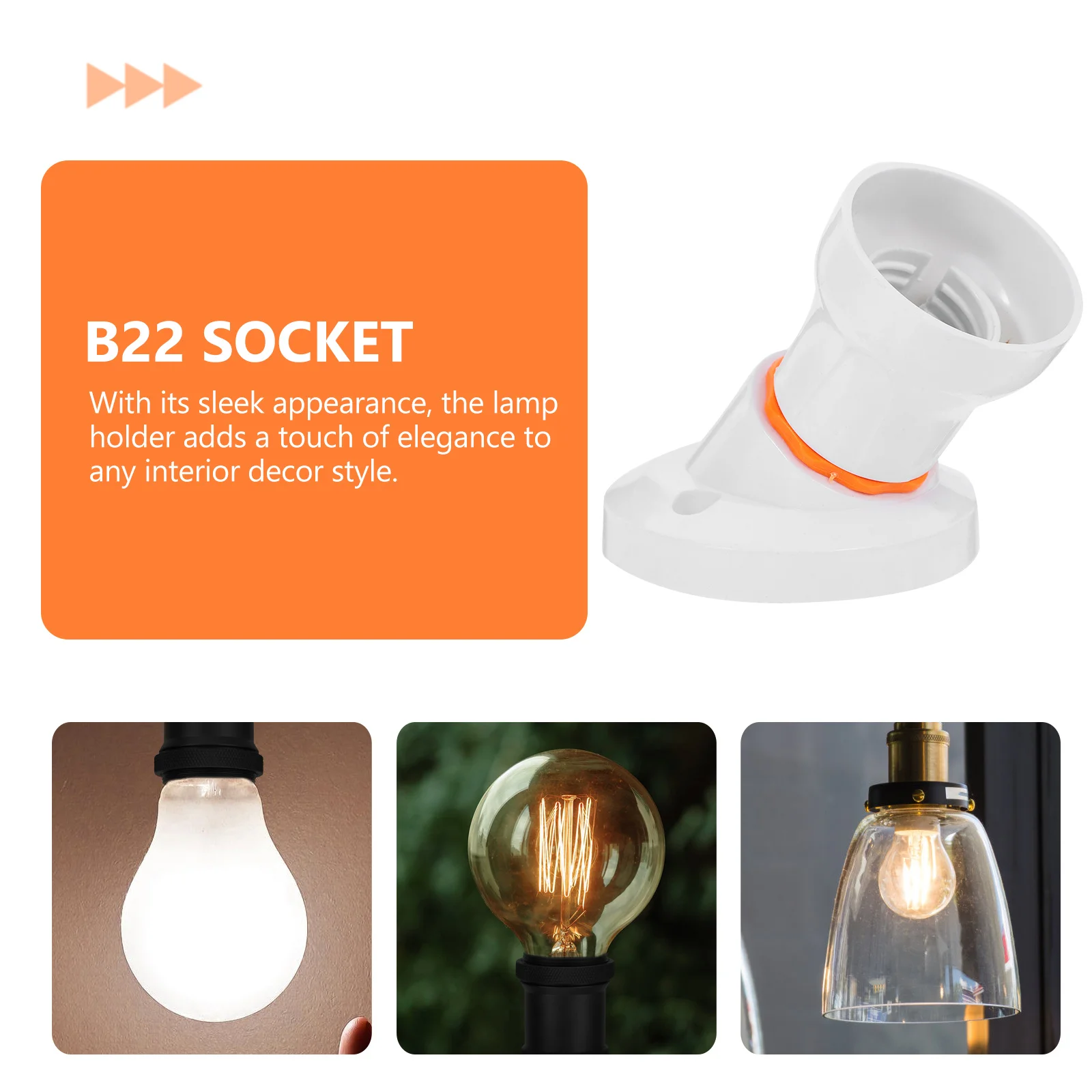 1pc B22 E27 Dual Lamp Holder Socket Plastic Light Base For Ceiling Bulb Fixture Angled Design Lamp Parts B22 Light Socket Bulb