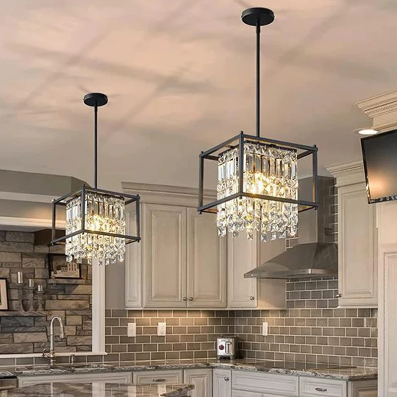 Modern K9 Crystal Chandelier Hanging Lamps For Ceiling Lamp Lustre Design Vintage Pendant Light for Living Room Dining Bedroom