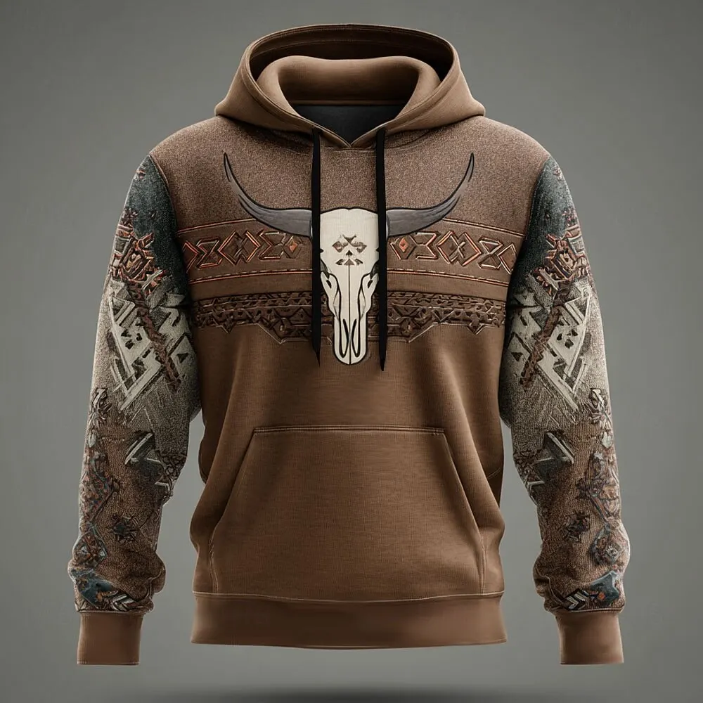

Retro Nation Style Men's Hoodies Autumn Winter Casual Comfortable Pullover Funny 3D Printed Sweatshirts Fashion Hip Hop Clothing