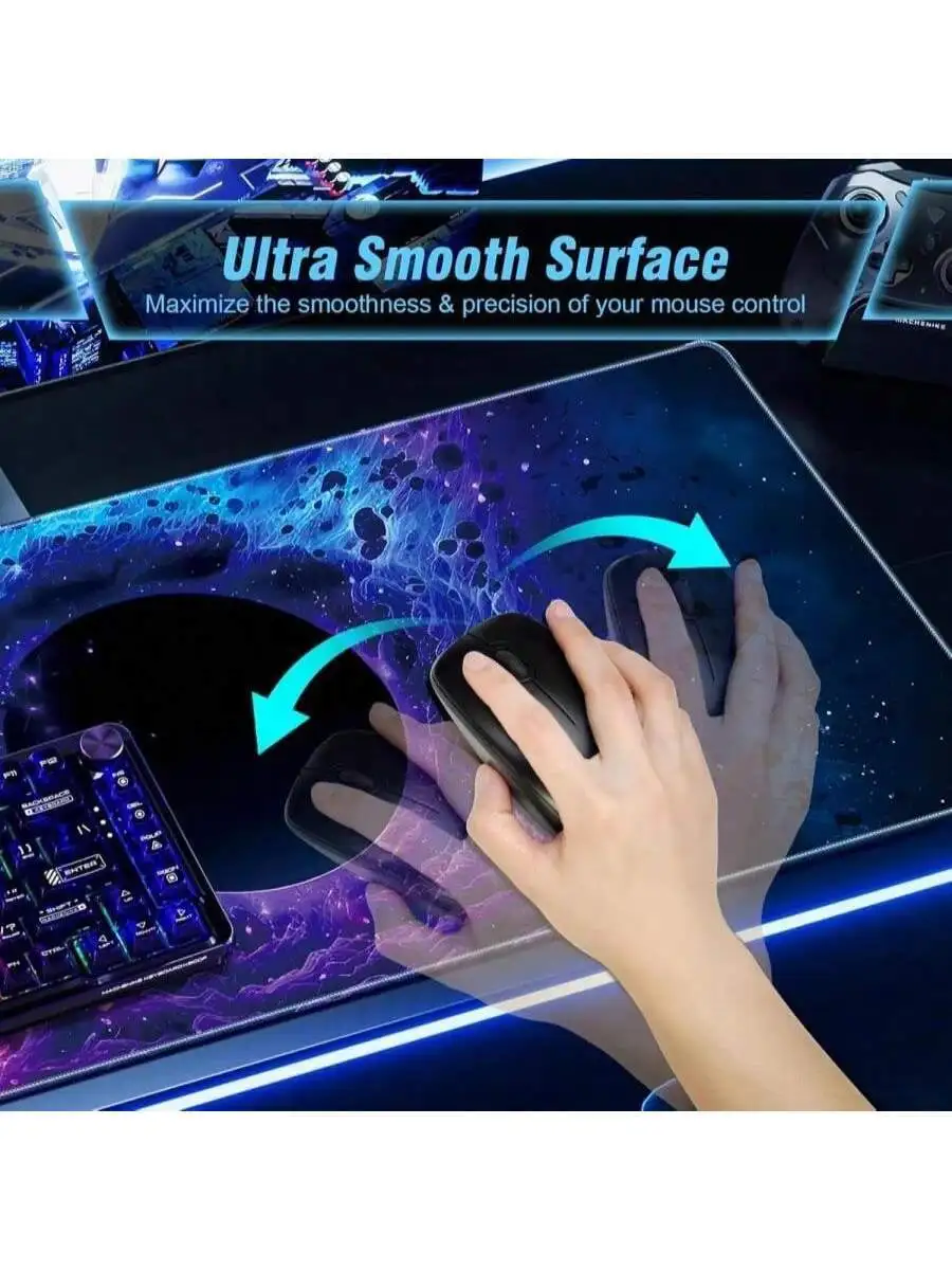 

Extra Large Gaming Mousepad 35.4x15.7 Inch Ultra Smooth Surface For Office Home Gamer