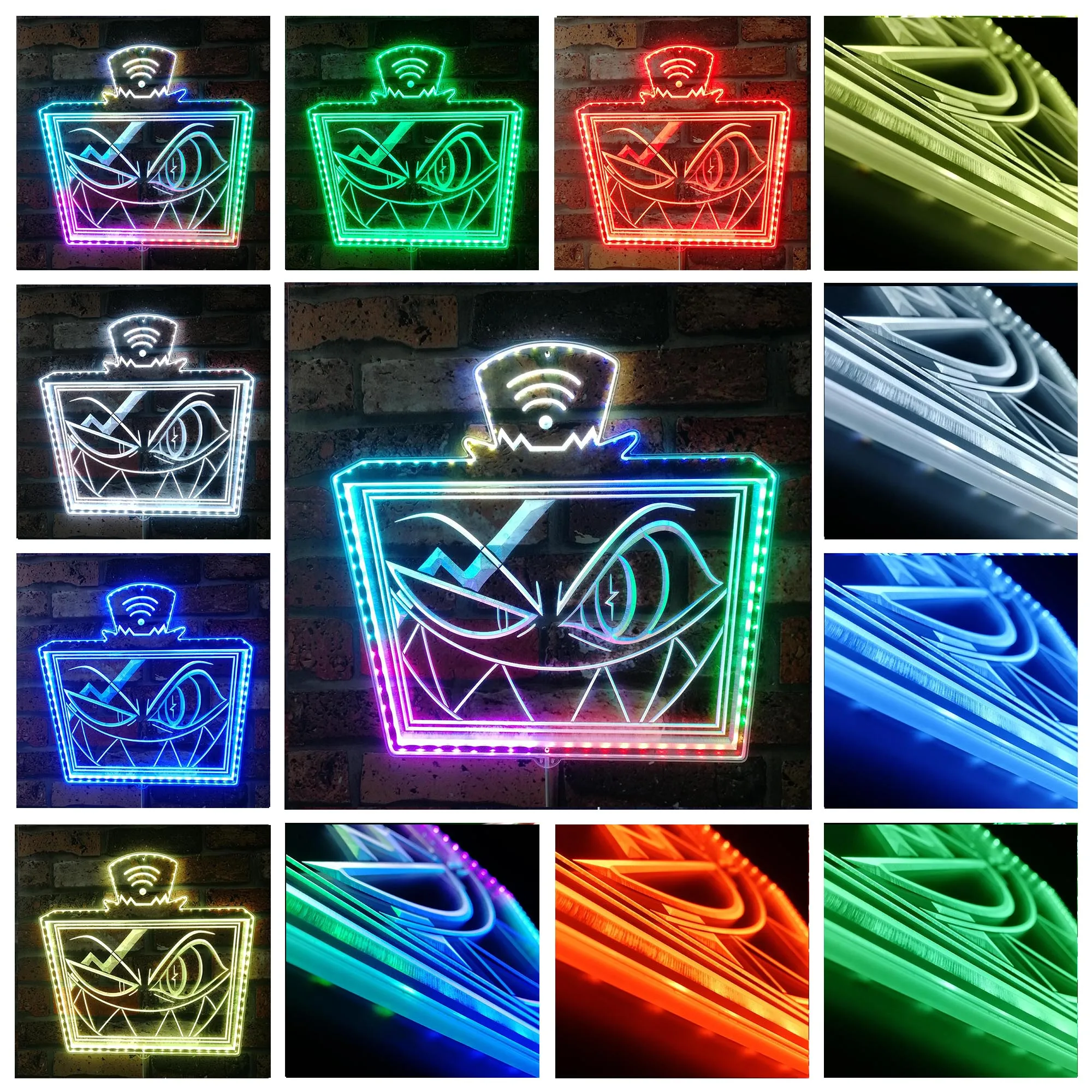 علامة LED نيون من Hazbin Hotel Vox، لافتة LED للضوء الليلي للألعاب، لافتة نيون لغرفة الألعاب
