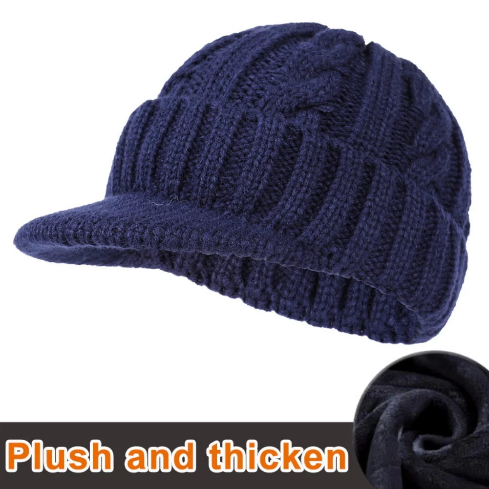 

Winter Warm Knit Hat Duck Tongue Hat Casual Beanie Caps Warmer Windproof Thermal Pure Color Casual Thicken Skull Cap Hat