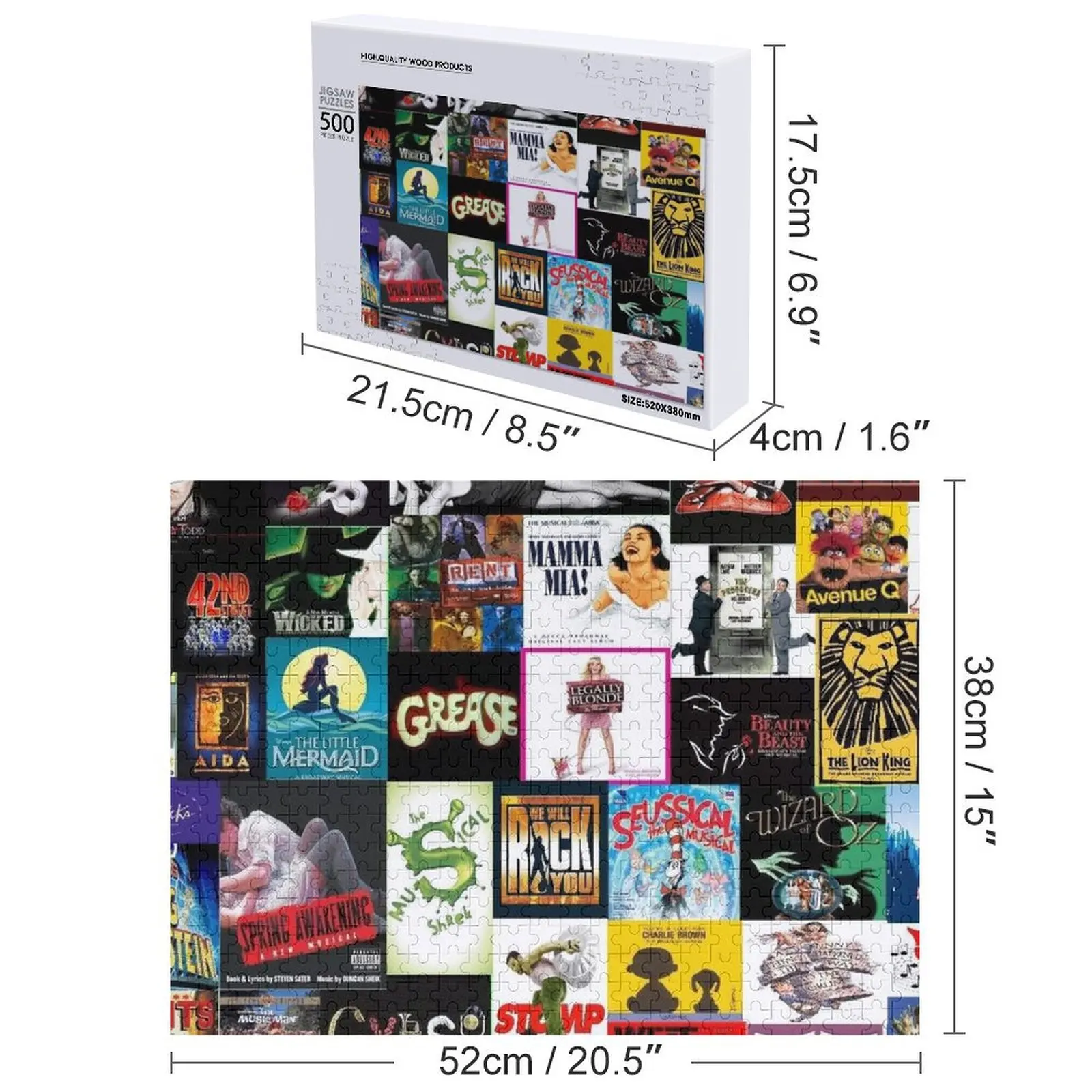 Broadway Musical Collage 2 Jigsaw Puzzle Custom Kids Toy Custom Photo Puzzle
