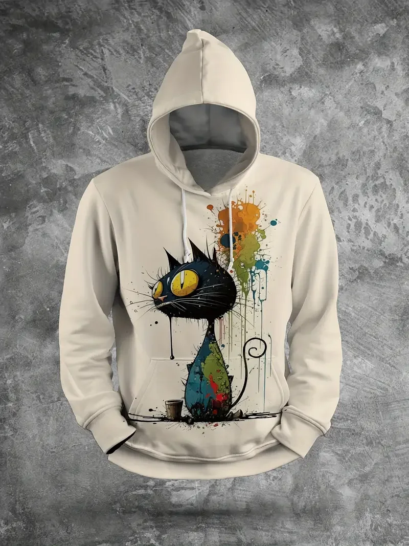 Men's Hoodie 3d Print Funny Art Tops Graphics Long Sleeve Hoodie Autumn Fashion Dragon Women Oversized Streetwear Man Clothes