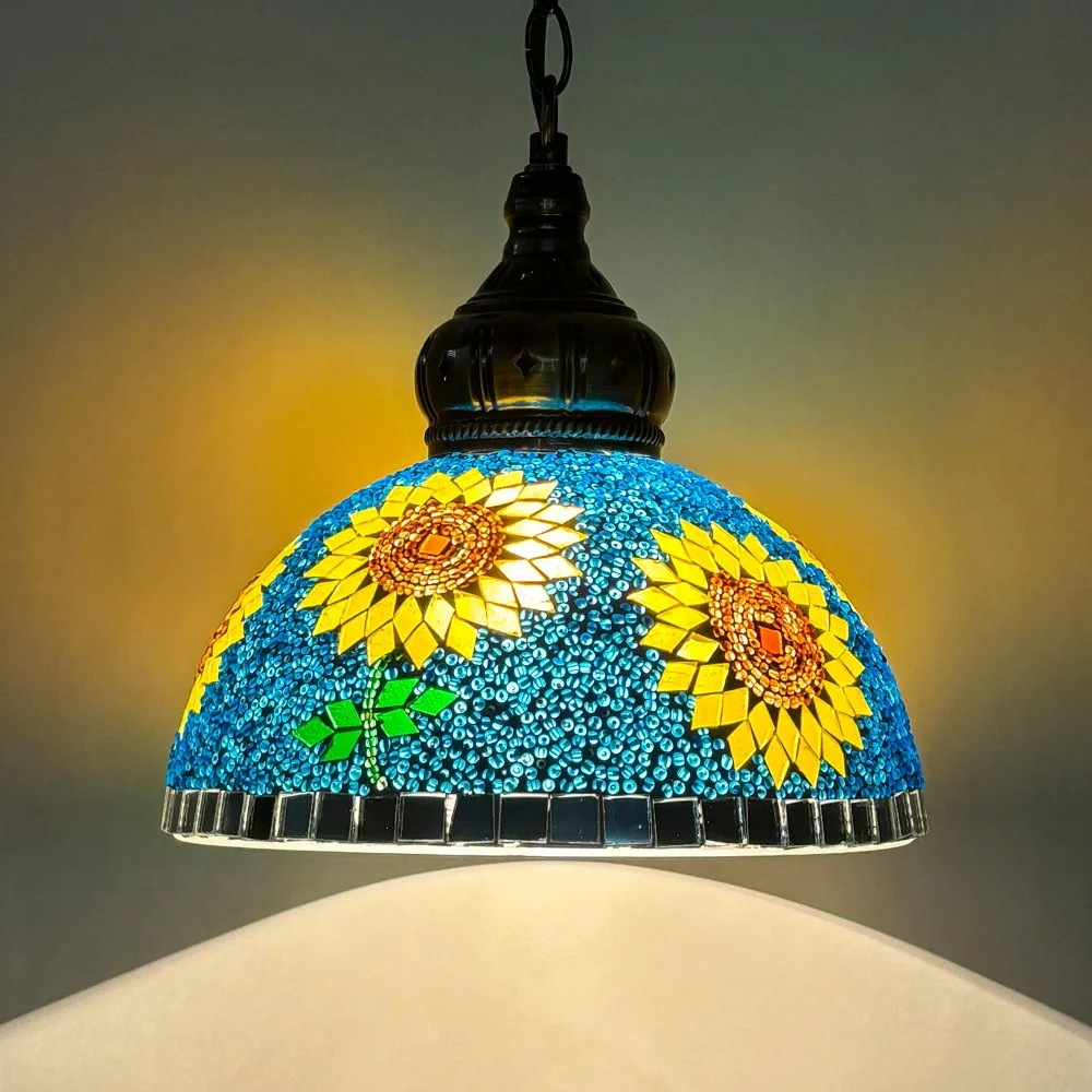 Medieval Style Restaurant Hotel Chandelier Bedroom Aisle Color Glass Chandelier South East Asia Corridor Light