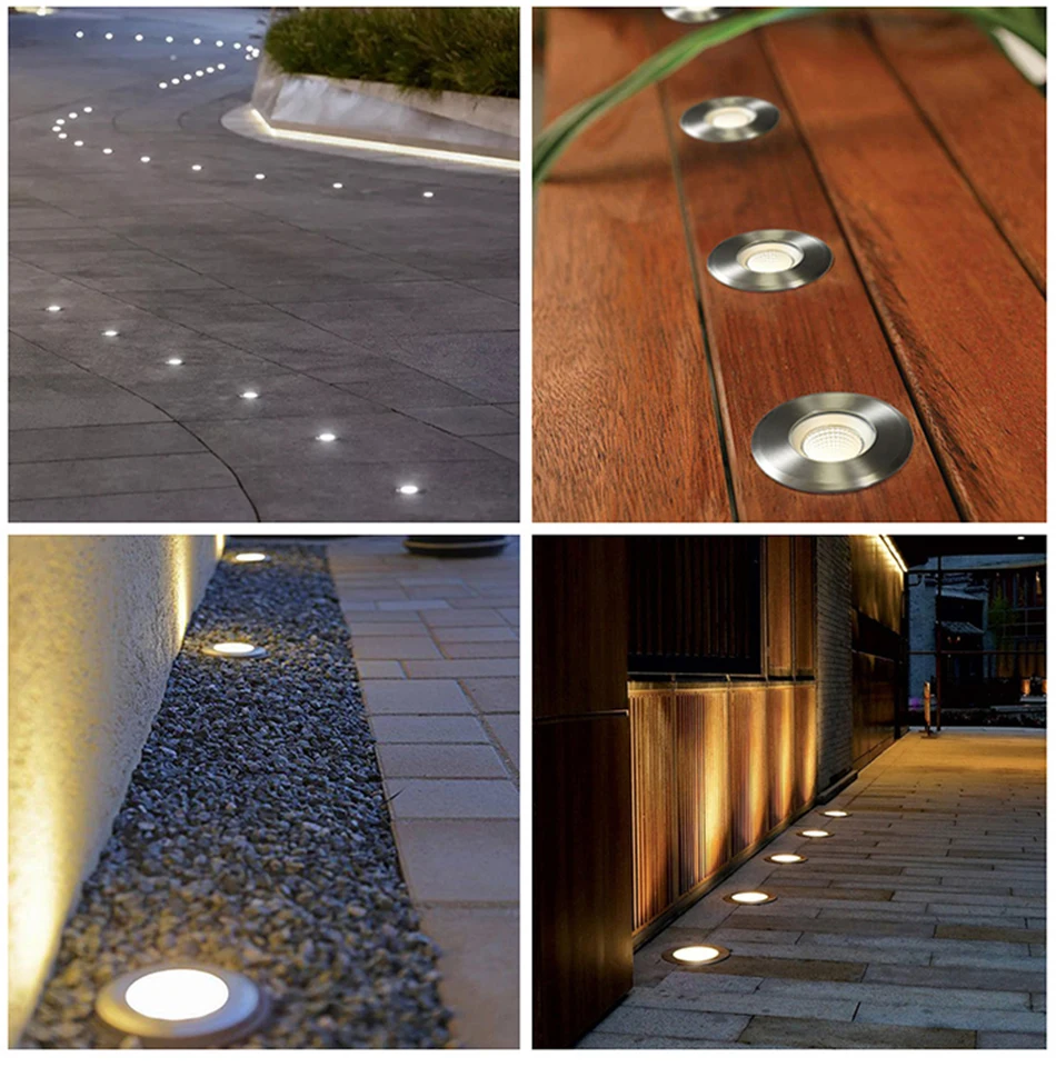 1W 3W 5W Waterproof IP67 LED Underground Light DC12V 24V Outdoor Ground Garden Path Floor Buried Yard Spot Landscape AC220V110V