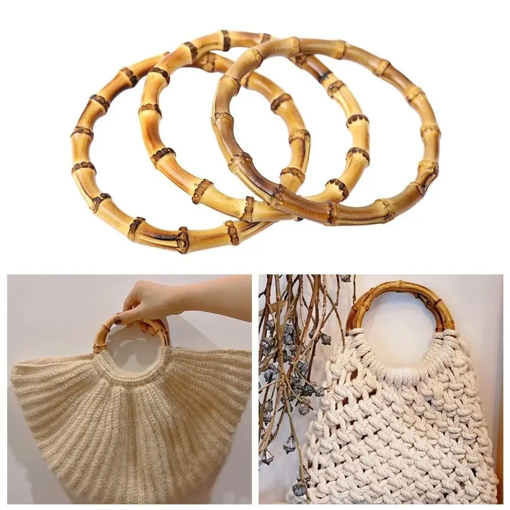 

DIY Round Bamboo Purse Handles Bamboo Detachable Bamboo Bag Handles Bag Accessories Gift Box