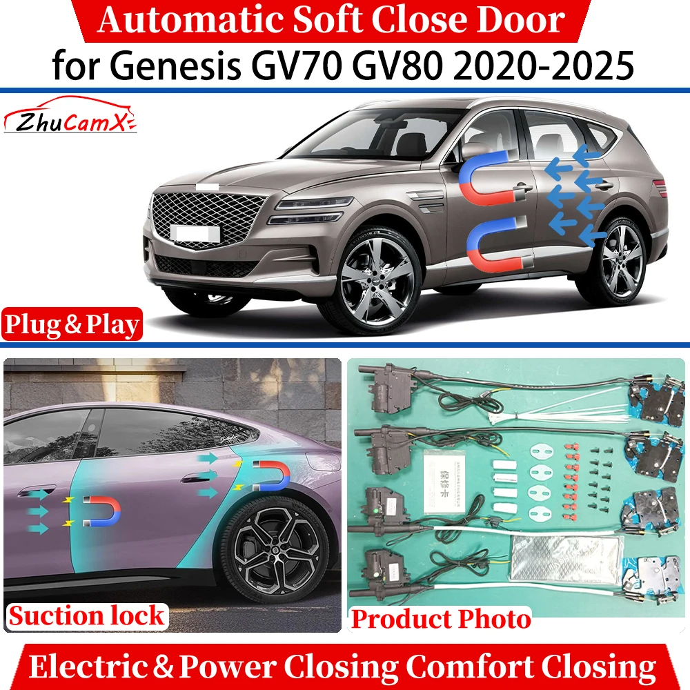 

ZhuCamX for Genesis GV70 GV80 2020-2025 Automatic Soft Close Door Electric Power Comfort Closing Suction lock Quiet System