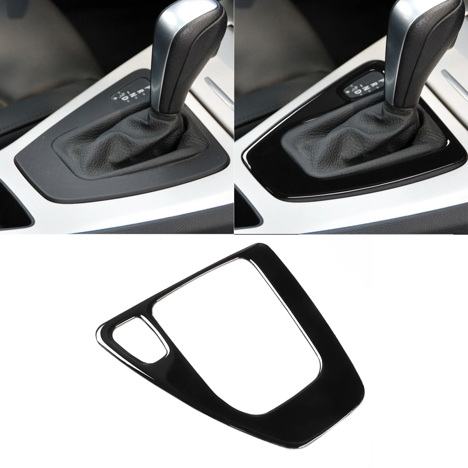 

1 Pc Gear Shift Panel Cover Fit For BMW 3 Series 318i 320i 325i E90 E92 2005-2012 Soft ABS Plastics Black Car Accessories