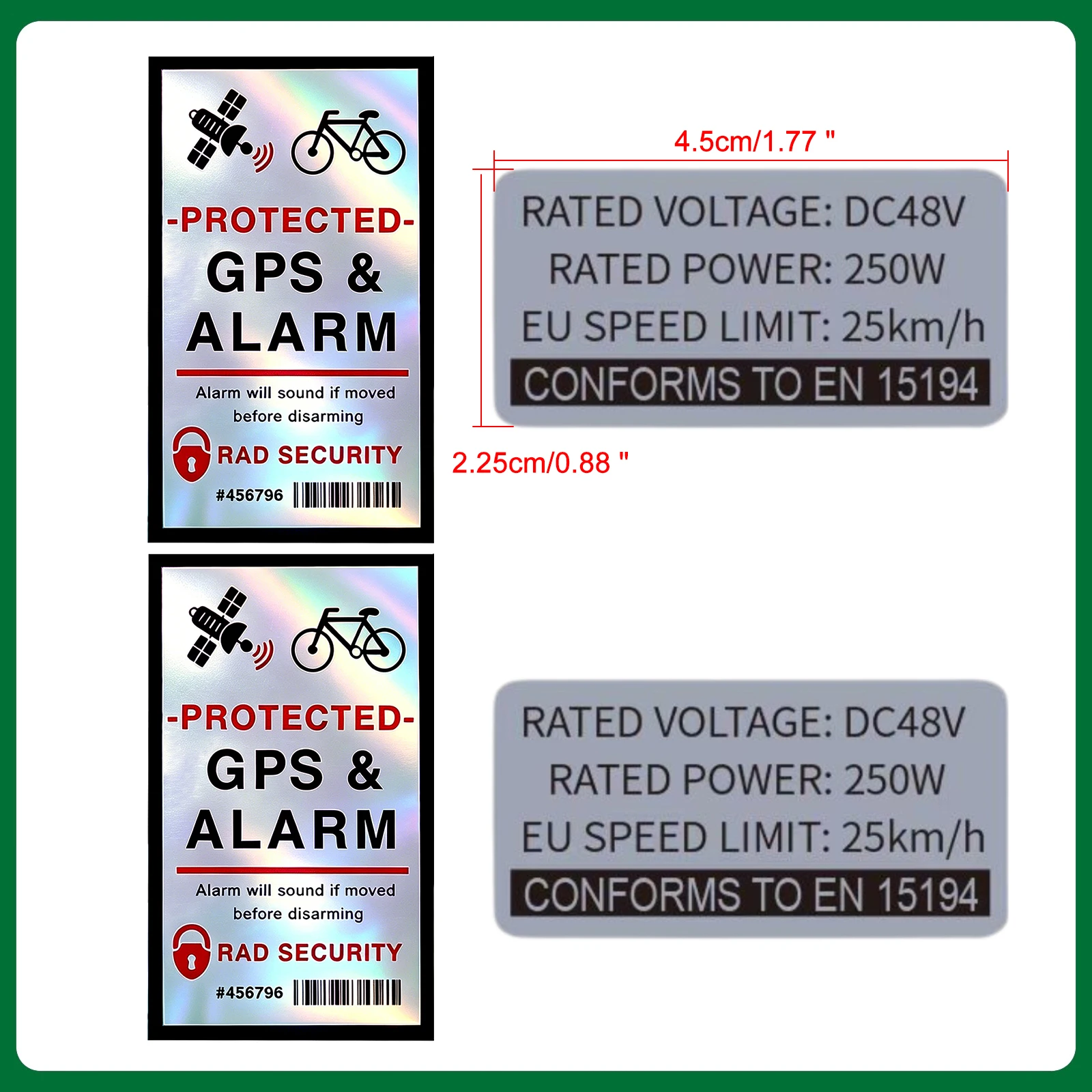 E-Bike-Aufkleber, GPS-Aufkleber, 36V 48V 250W Aufkleber-Etikett, kompatibel mit Bafang Tongsheng und anderen Marken-Umbausätzen für E-Bikes – Detail 3