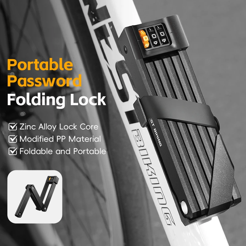 

Bicycle Folding Lock MTB Road Bike Portable Anti theft Password Combination Lock E-bike Mountain Bicycle Accessories