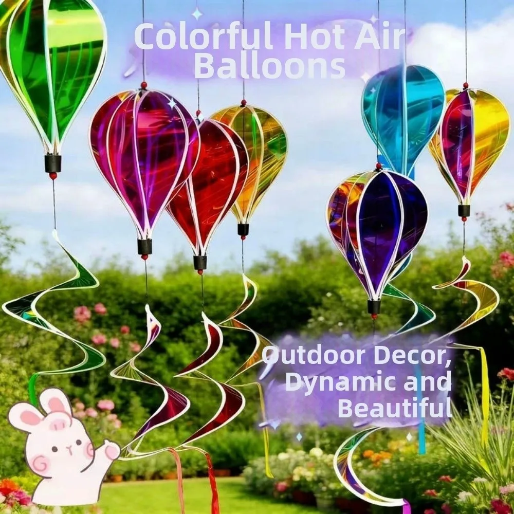 New Plastic Hot Air Balloon Spinner 40cm Balloon Multistyles Rotating Sequins Pinwheels Rainbow Colors Striped Tie Dye Pinwheels