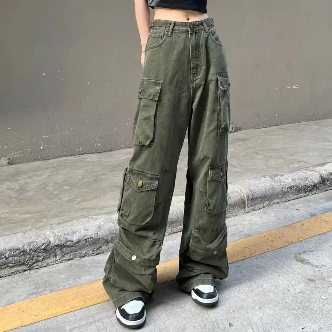 American Style Vintage High-End Feeling Women's Trendy Brand Ins Streetwear Cargo Pants Fashionable Hip Hop Sleek Fit Women's Cl