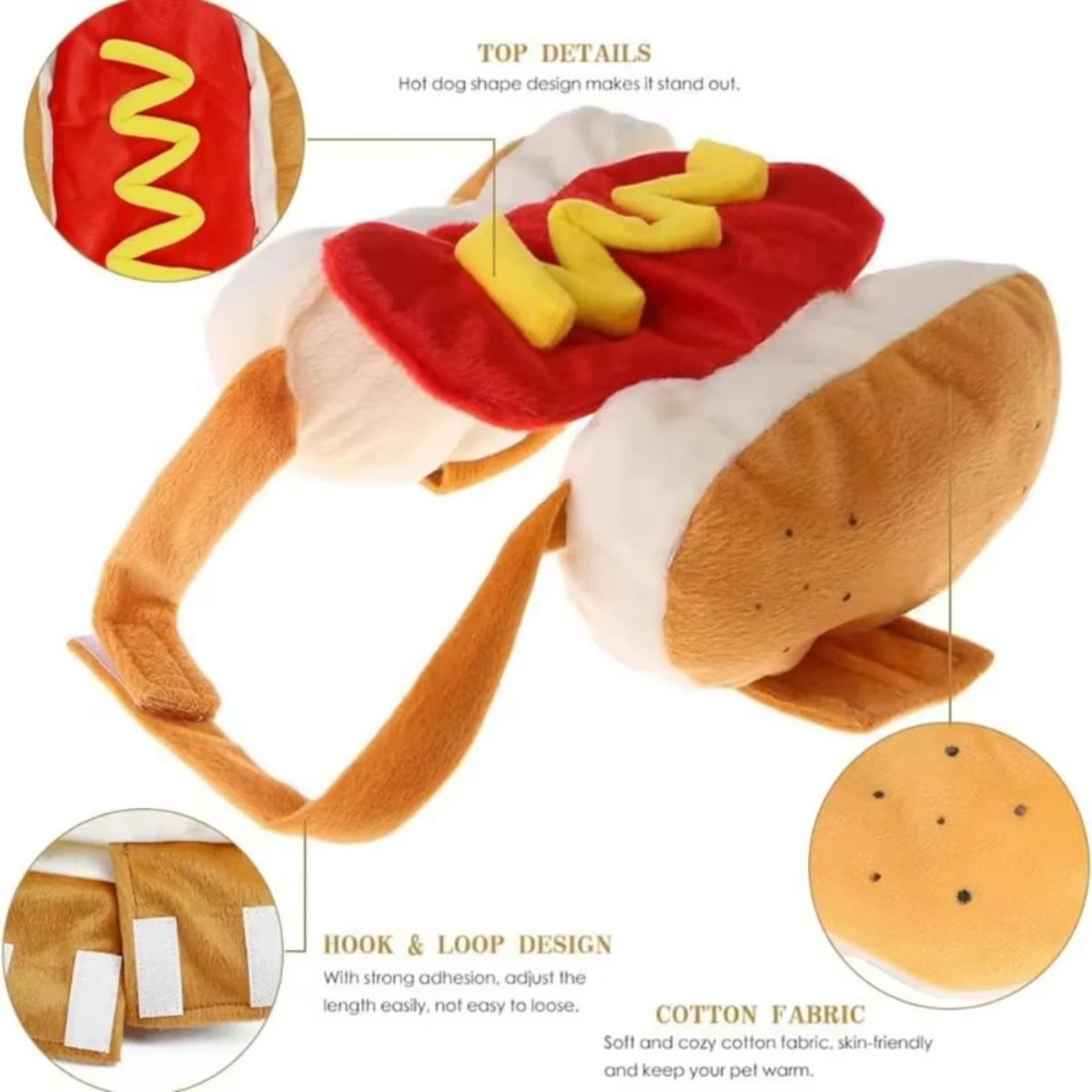 Funny Halloween Dog Costumes Hot Dog Shaped Dachshund Sausage Adjustable Clothes Pet Apparel Dressing  Cat Party Costume Suit