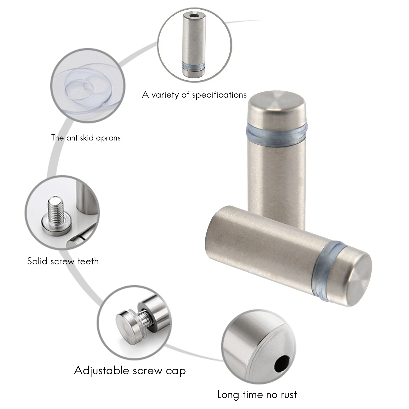 

A76K 24 Packs Advertising Screws Standoff Mounts Glass Acrylic Nail Mounts Screws For Displaying Acrylic Board And Signage