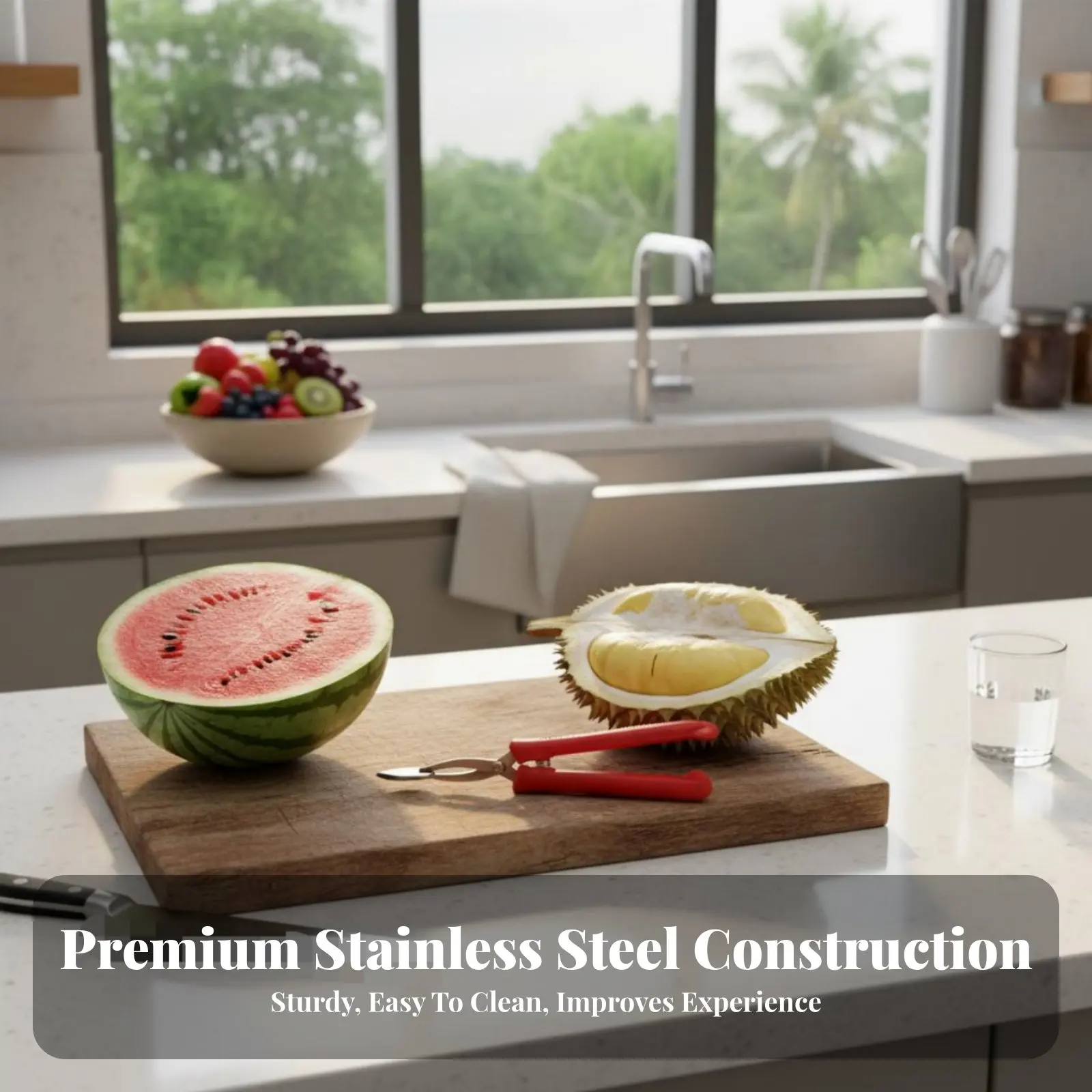 Picture 5: Durian Split Er Tool Stainless Steel Manual Durian Shelling Tool Water Fruit Split Er Multifunctional Fruit Split Ing Pliers