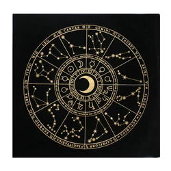 Toalha De Mesa Preto e Dourado para Tarô, Adivinhação Toalha De Mesa, Decoração De Moda, Altar De Sigilo Alquímico, Astrologia e Adivinhação