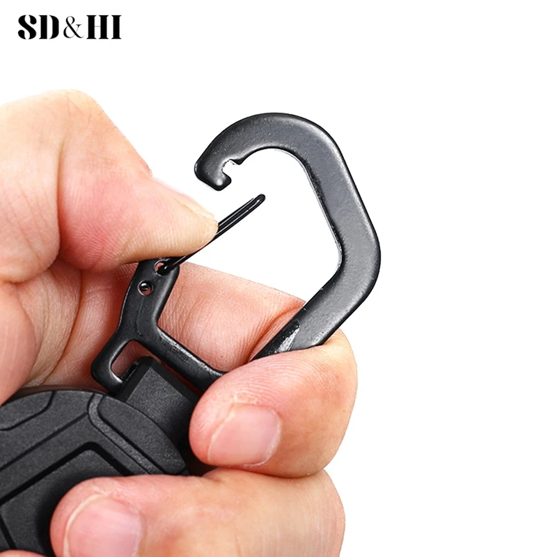 Retractable Metal Wire Keychain Pull Badge Reel ID Lanyard Name Tag Card Badge Holder Reels Recoil Chain Clips Outdoor Key Ring