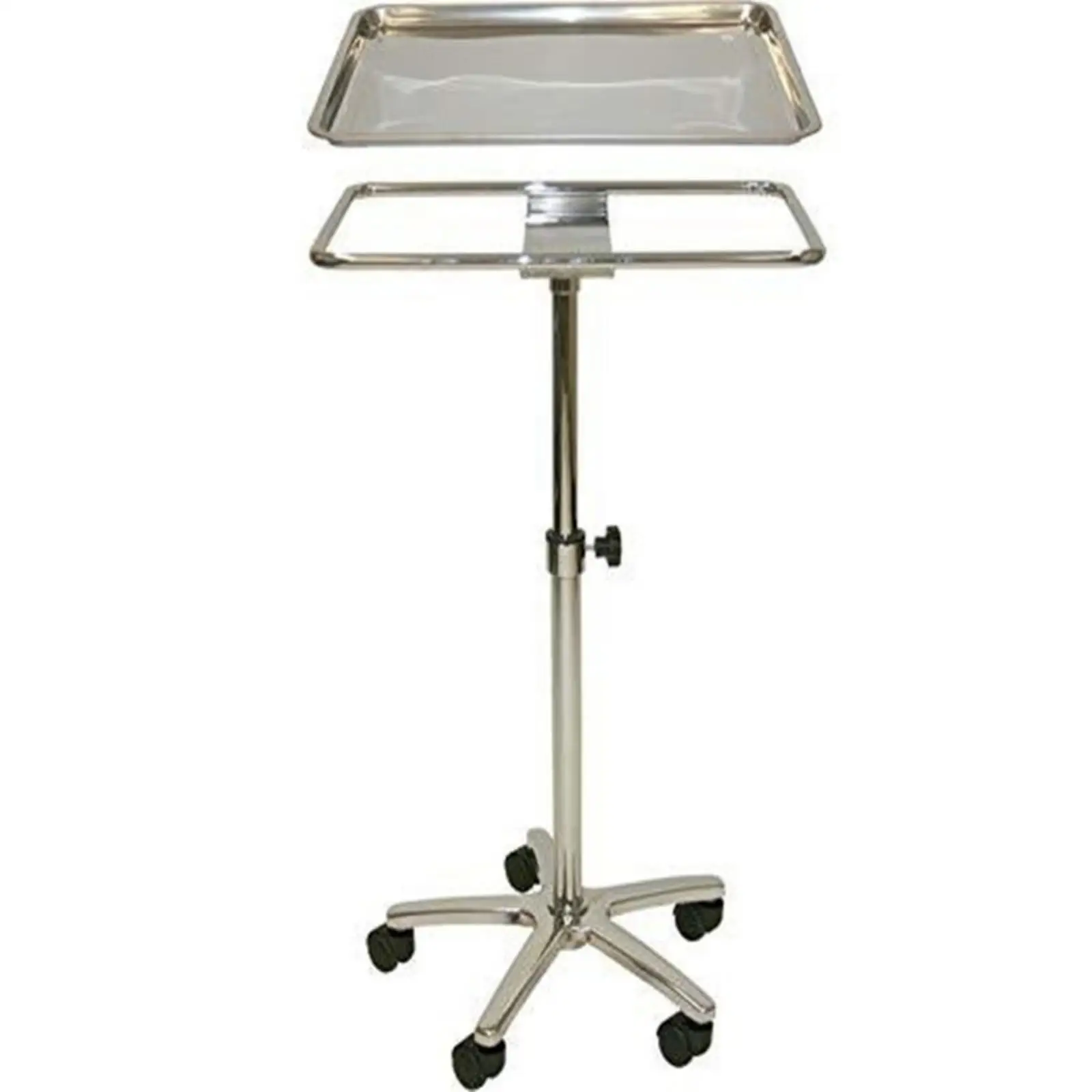 Rolling Tray Table Multipurpose Wheeled Utility Stand Space-Saving for Clinics