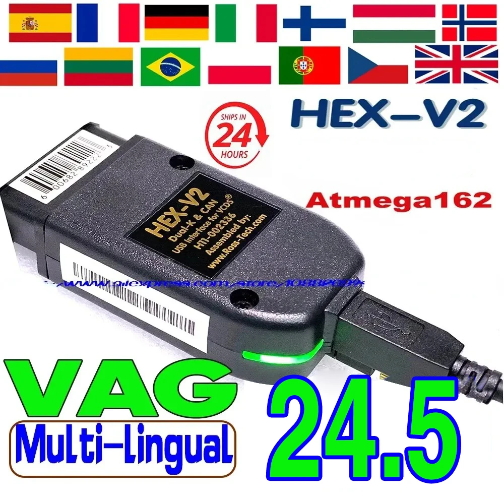 2024 VCDS Interface VCDSCAN HEX V2 Update 24.5 FOR VW For AUDI Skoda Seat Multi-Language Car Autocom Diagnostics Tools