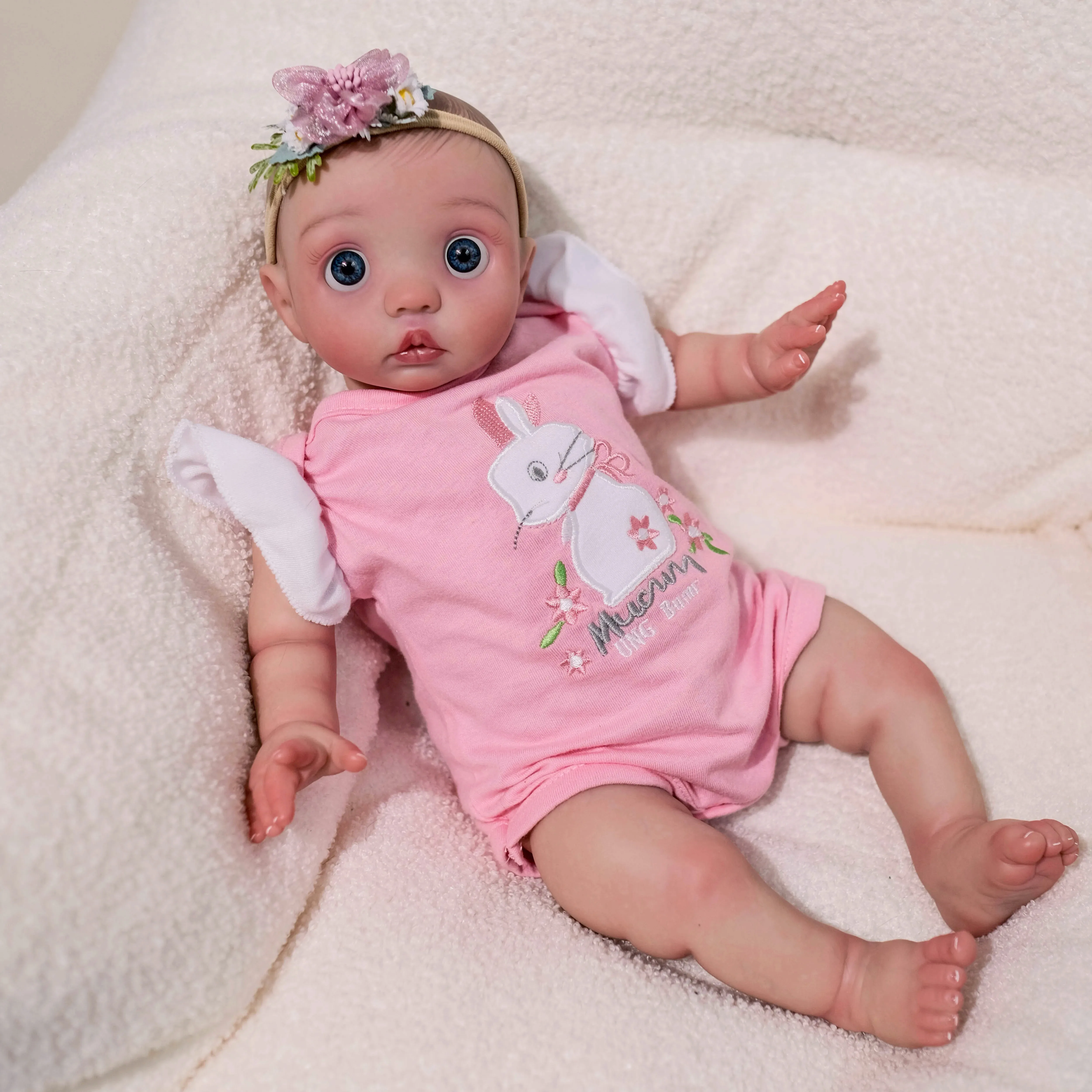 16inch Peeka Soft Cloth Body Hand Made High Quality Detailed painting Lifelike Real Touch small doll cute handy baby