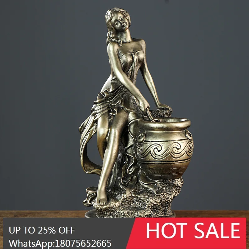 

MJY New Desktop Decoration Resin Crafts European Retro Imitation Copper Ornaments