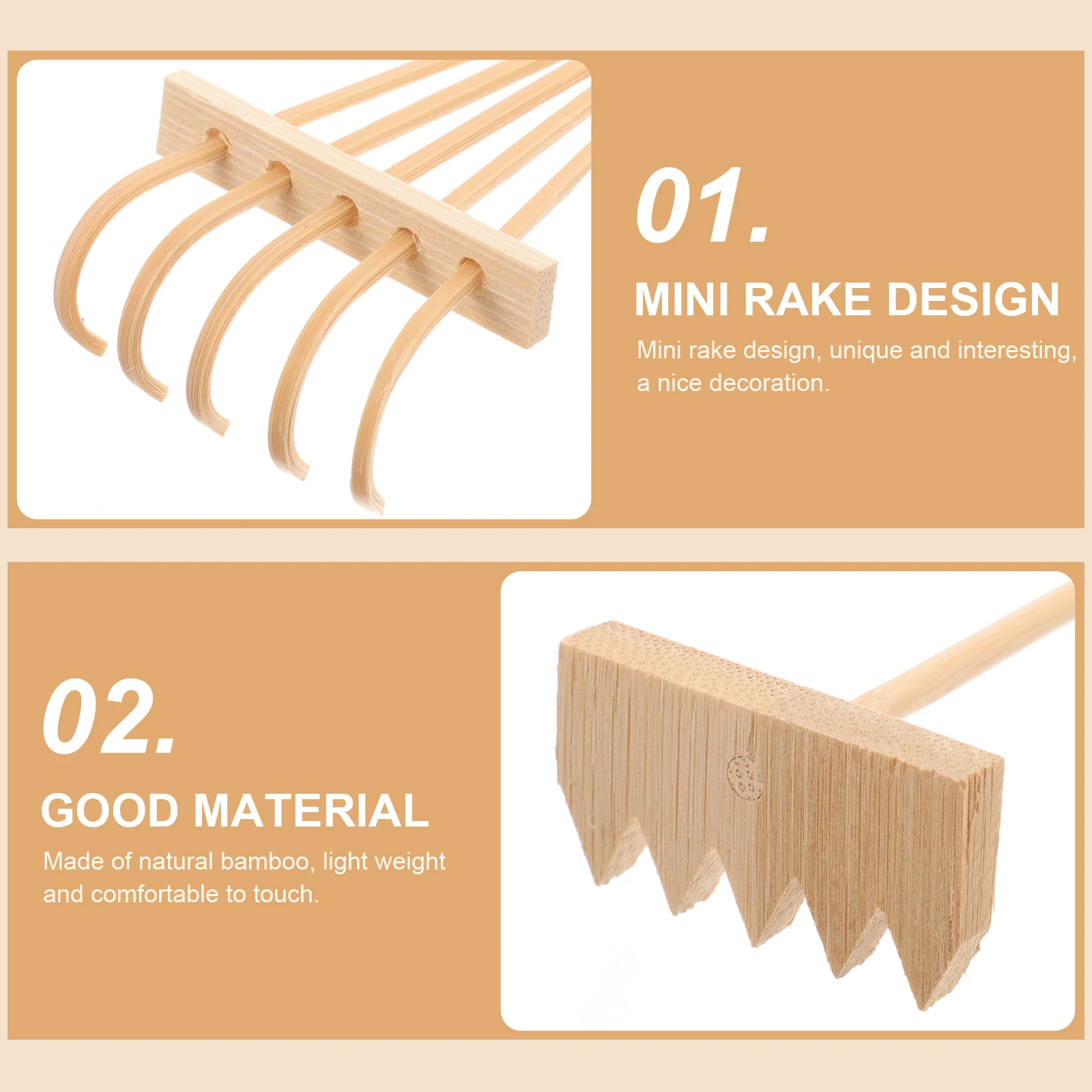 

3 pcs Zen Rake Mini Bamboo Accessories Set Kids Tabletop Rakes Feng Shui Decor Feng Shui Decor Home Hotel Yoga Club