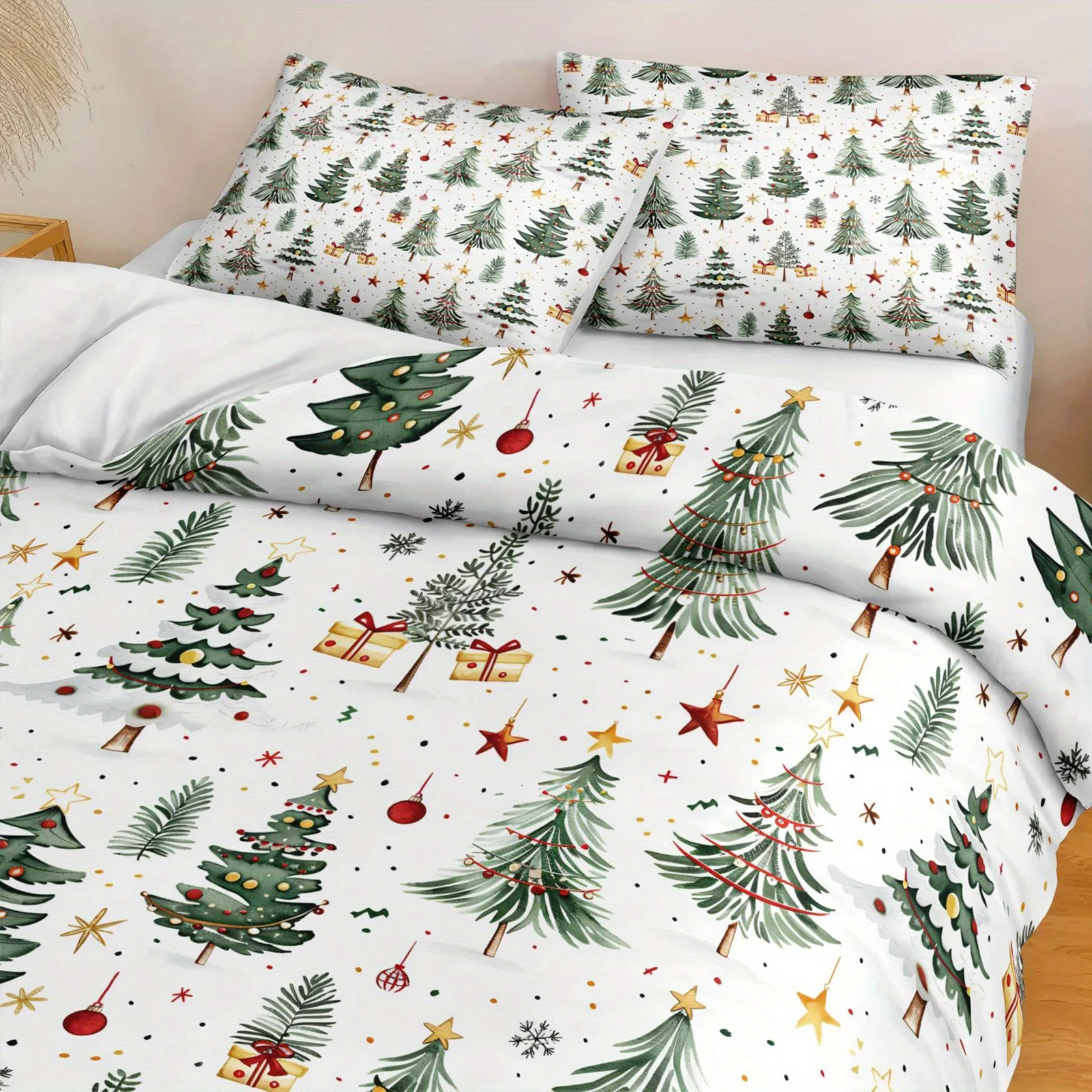 Weihnachtsbaum Bettwäsche Set 3D Gedruckt Bettbezug Set Einzel Twin Doppel Größe Wohnkultur Bettbezug Set Weihnachtsgeschenk für Kinder – Detail 5