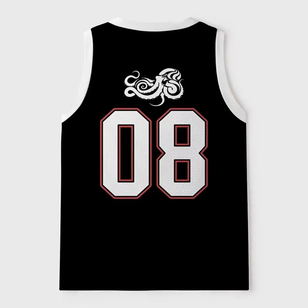 Summer New Floating Ukiyo-e Ocean Wave Octopus 3Dprinted Men's Large-sized Vest Y2K Casual Outdoor Breathable Sports Family Vest