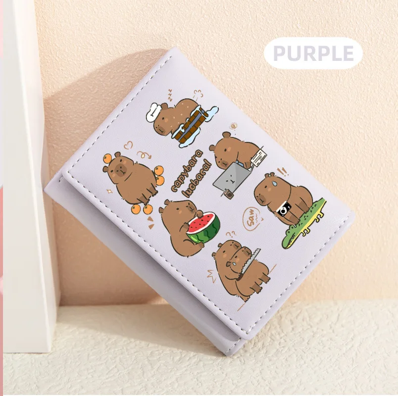 

Capibara small purse short cute small student folding purse for women