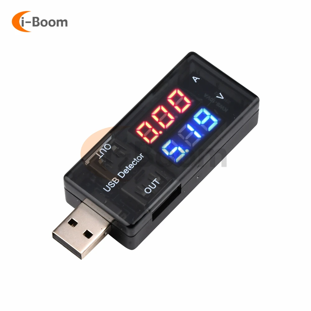 1 In 2 Out USB Power Meter Cell Phone Charging Power Detection Instrument Home Appliance Power Detection