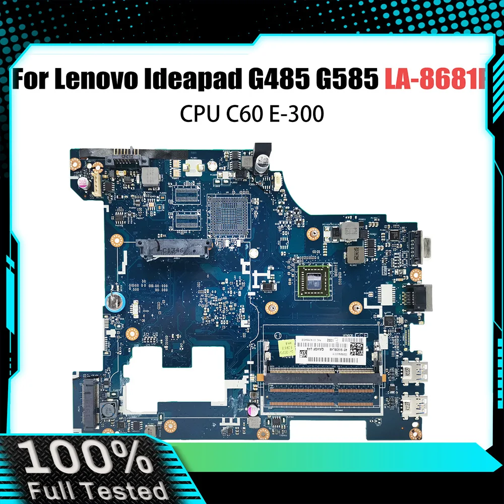 Laptop Motherboard For Lenovo ideapad G585 LA-8681P Computer Mainboard with CPU E-300 100% test work