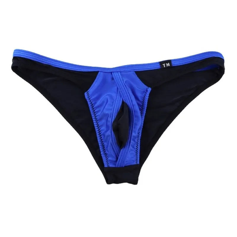

Men's Mesh Ice Silk Bikini Briefs Low Waist Sexy Large U-Pouch High Elastic Breathable Underwear