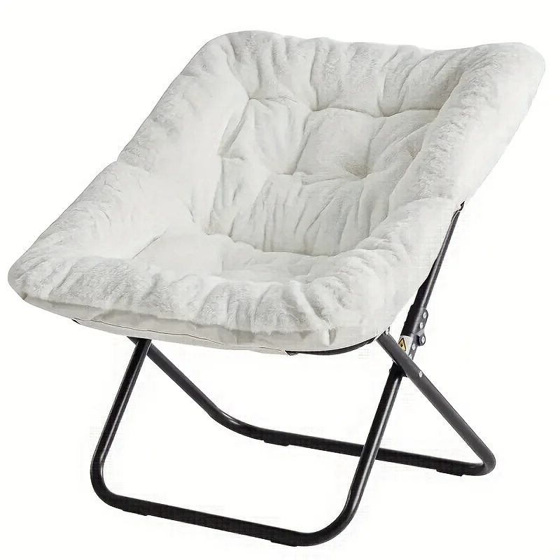 Comfortable Lounge Chair, Square Moon Chair, Foldable and Portable, Supports up to 450 Lbs. Features a Sturdy Metal Frame