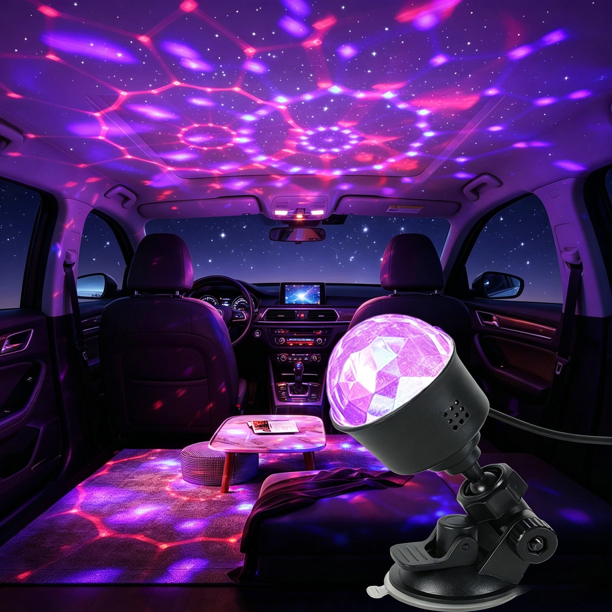 

RGB LED Disco Ball Light Sound Activated Rotating Stage Lamp Strobe Light for Home Party Birthday Bar Christmas Decoration Gift