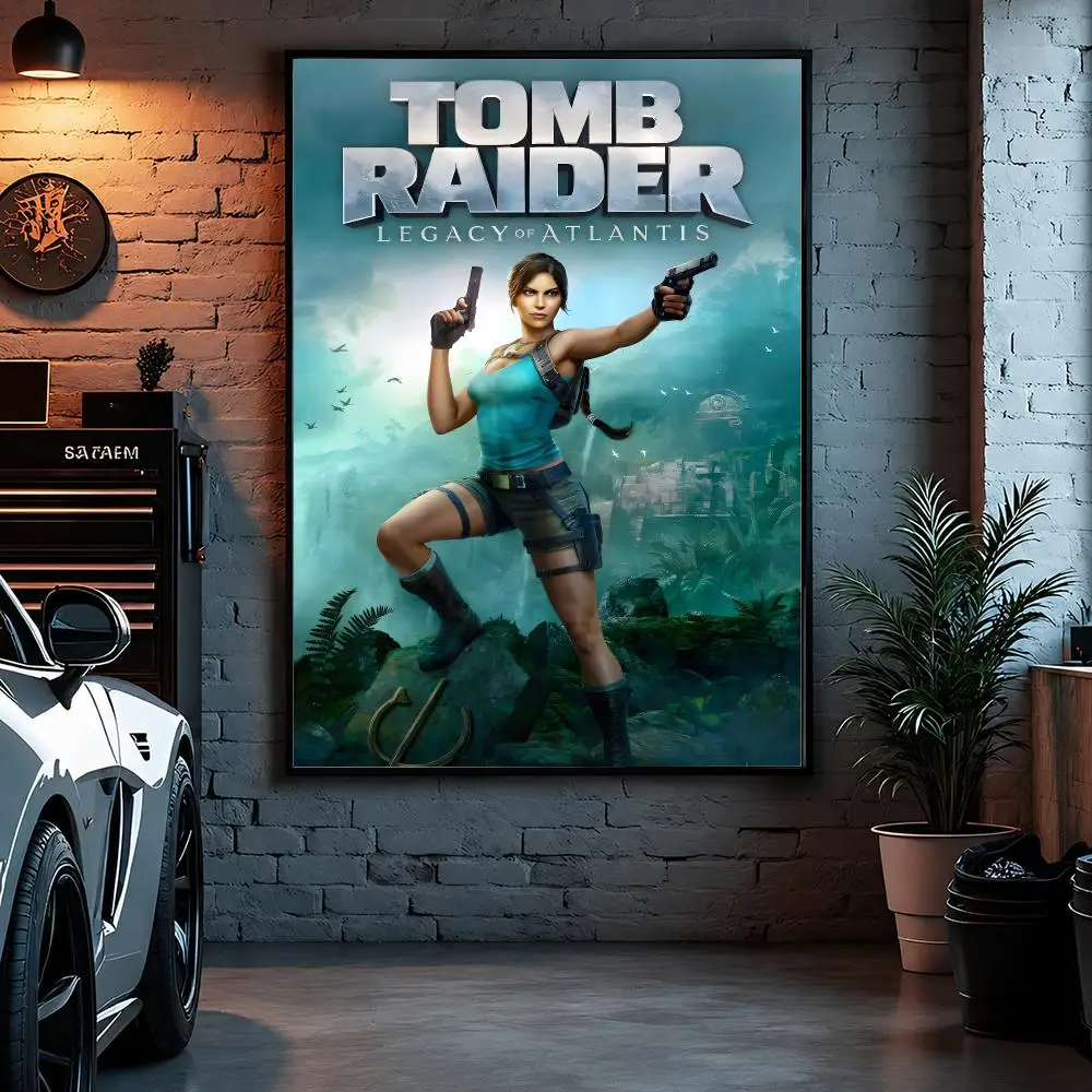 Game Adventure T-Tomb Raider Poster Self Adhesive Art Poster Bedroom Dorm Gaming Room Decor Gift