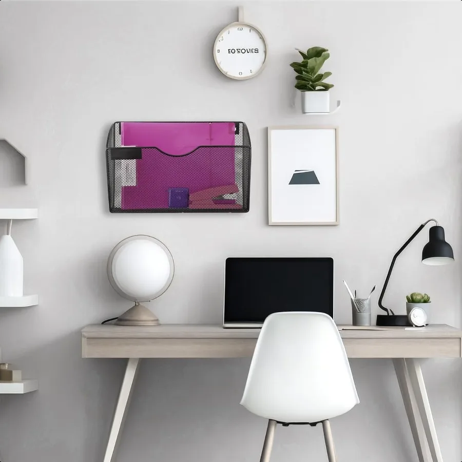 1-карманный сетчатый настенный держатель для файлов, органайзер, офисная подвесная папка для файлов, подставка для журналов, набор крючков для именных бейджей, черный