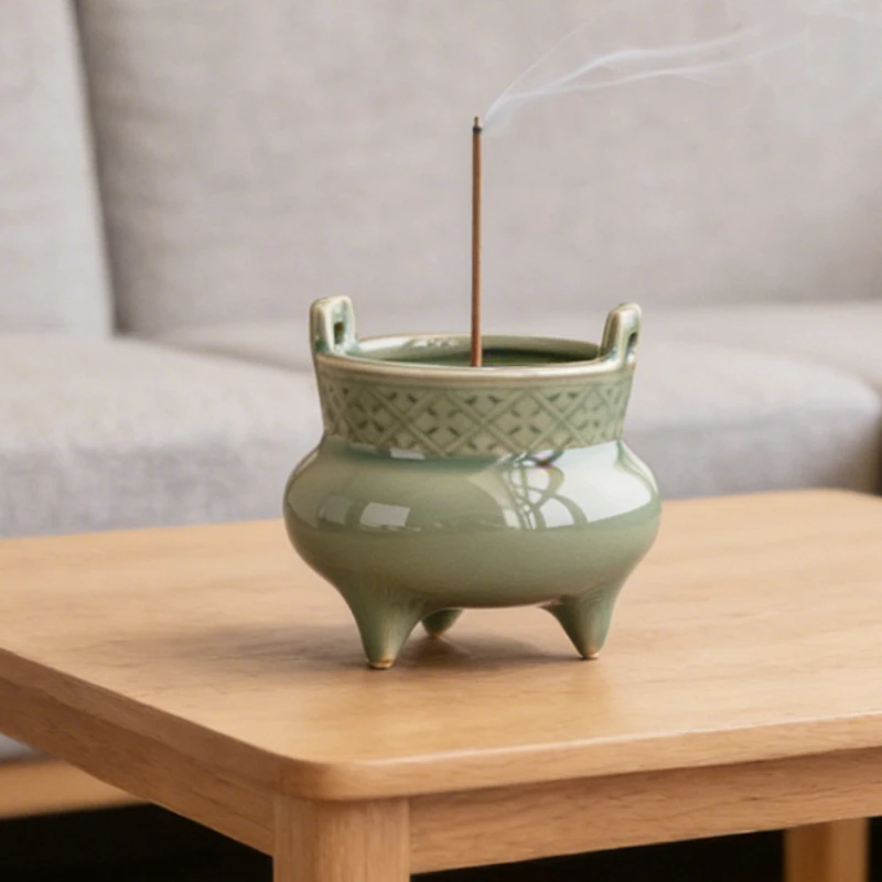 

Трехногая керамическая подставка для благовоний, держатель для ароматических палочек, поднос для церемонии зеленого чая, украшение для чайной комнаты или кабинета