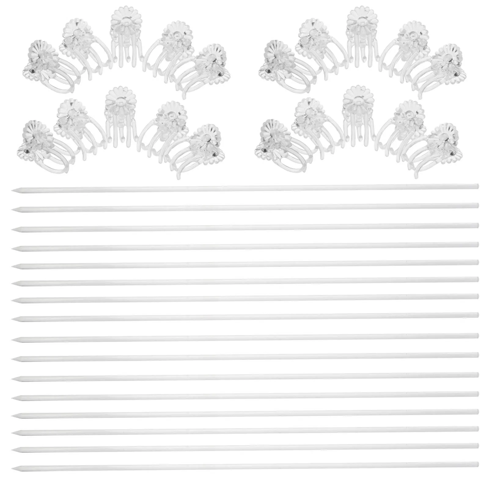 

16pcs Plant Climbing Stakes Transparent Orchid Supports Durable Material Tomato Garden Stake Acrylic Flower Phalaenopsis Clips