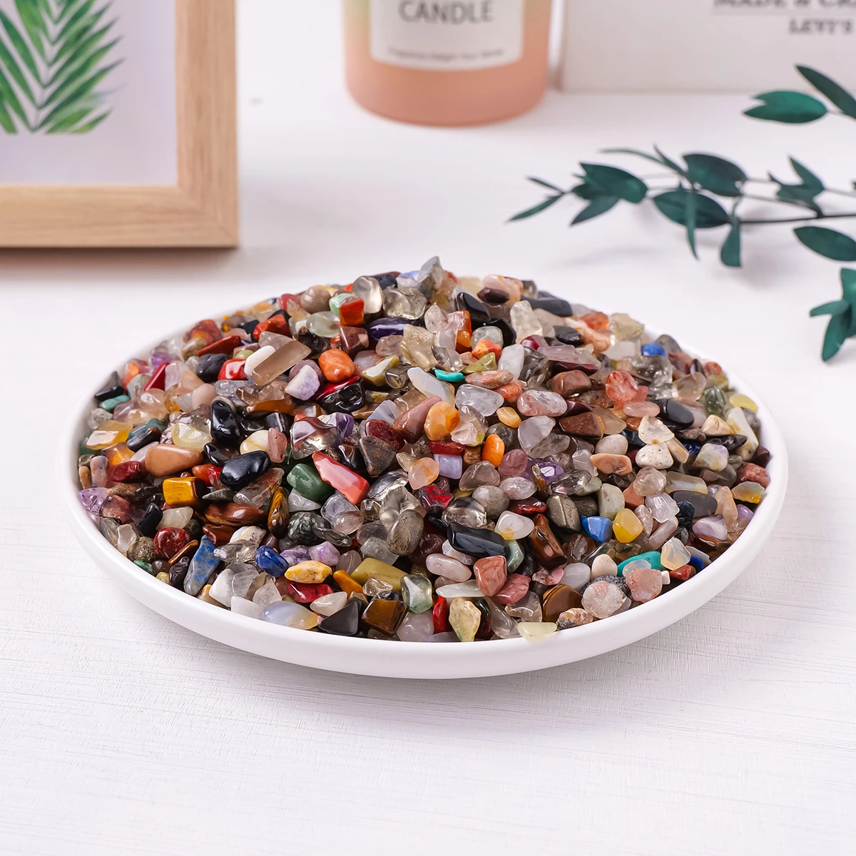 50g/Bag Natural Irregular Hepatic Crystal Tumbled Gravel Healing Reiki Gravel Garden & Aquarium Decoration