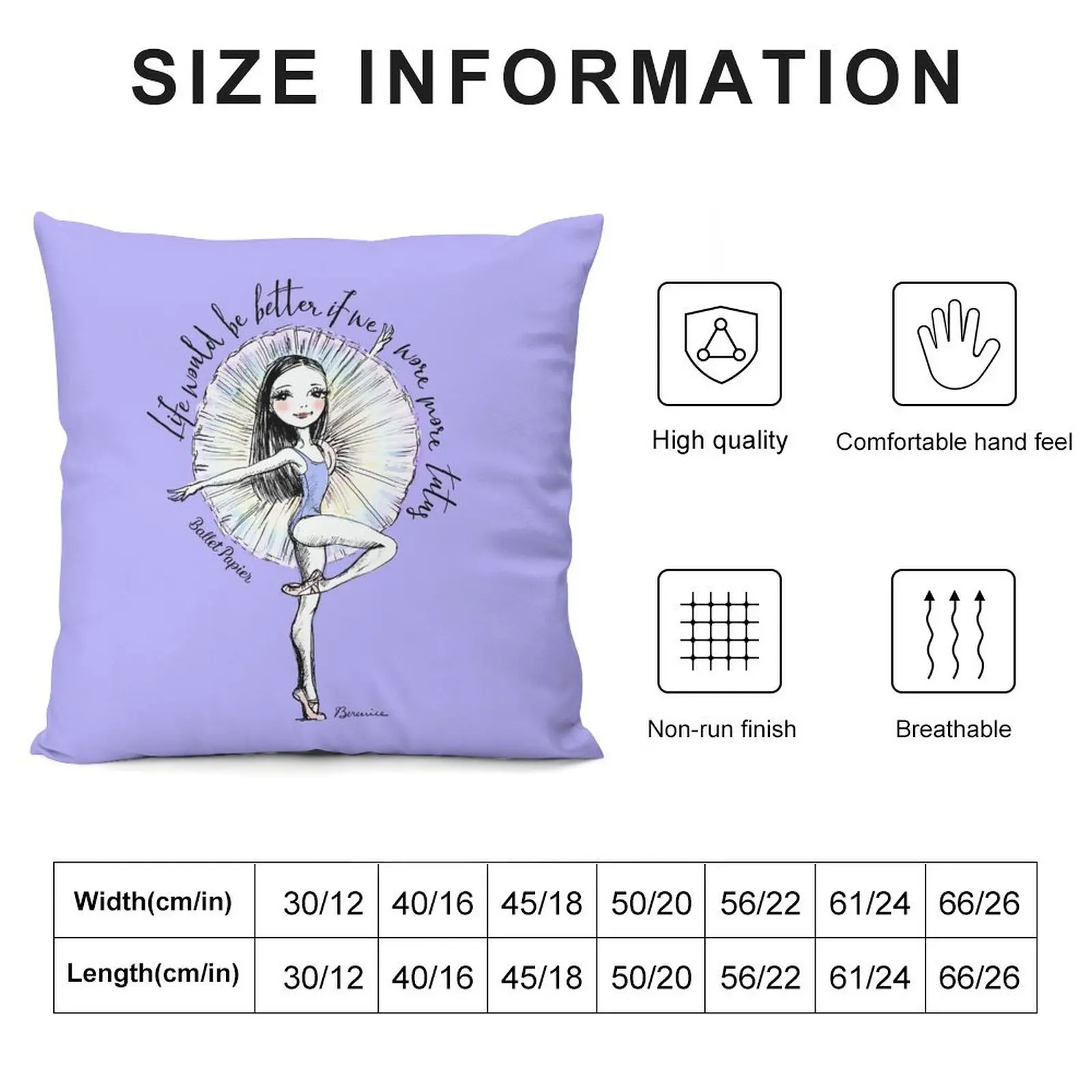 More Tutus, More Ballerinas Throw Pillow Cusions Cover Cushion Cover pillow