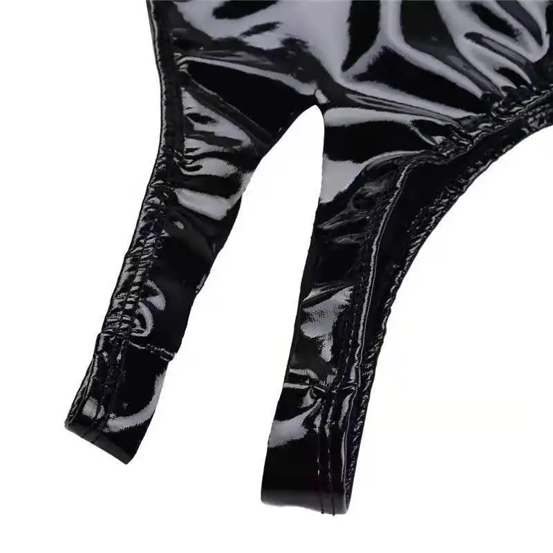 Sexy PVC Leather Open Crotch Panties Female Underwear Briefs Women\'s Lingerie Rave Dance Clubwear Pole Dancing Nightclub Panties