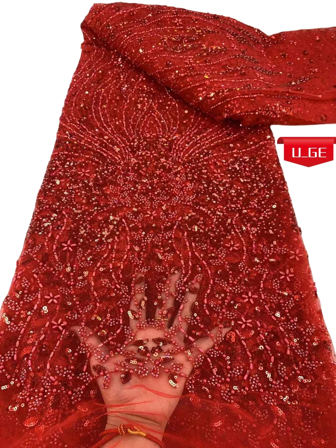 5 metri 2025Ultimo Autria Delicato Elegante Migliore Qualità Morbido Lussuoso Tessuto di Pizzo di Maglia Per Il Vestito Da Sera Del Partito U_Ge5381