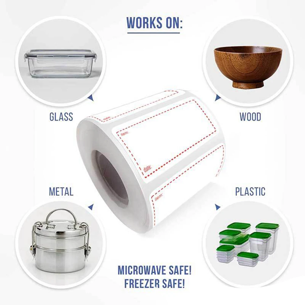 

Writable Stickers for Food Storage Record Date Life Labels Blank Kitchen Use Eco Friendly Material No Glue Needed