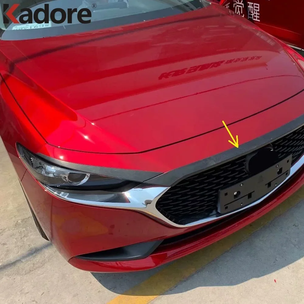 Front Hood Engine Cover Trim For Mazda 3 Mazda3 Axela BP 2019-2023 2024 2025 Carbon Car Head Grille Molding Strip Accessories - view 3