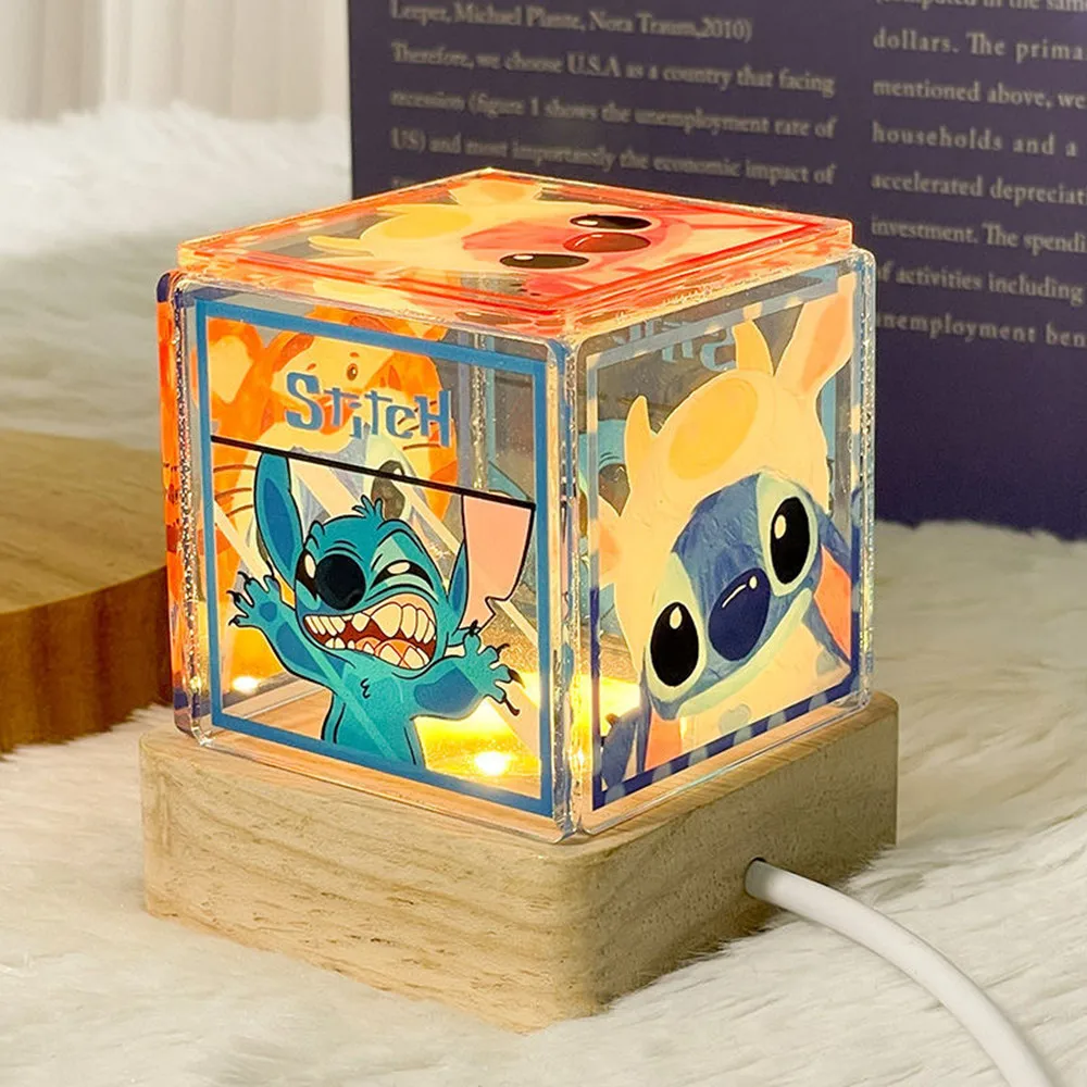 Lilo & Stitch Night Light lampada da comodino fai da te fatta a mano lampada da notte a LED arredamento camera da letto regali di compleanno di