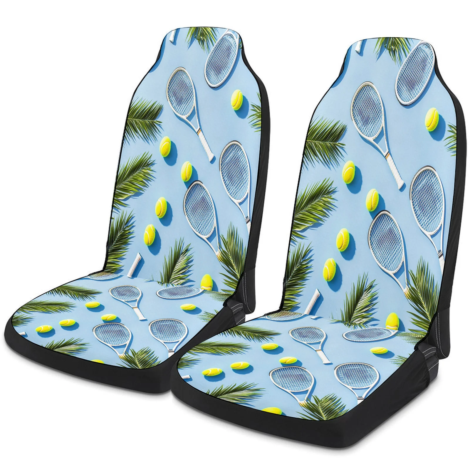 Tennis Equipment Themed Car Seat Cover Set For Most Cars Trucks, Trendy Breathable Car Seat Protector Covers Full Set, Universal