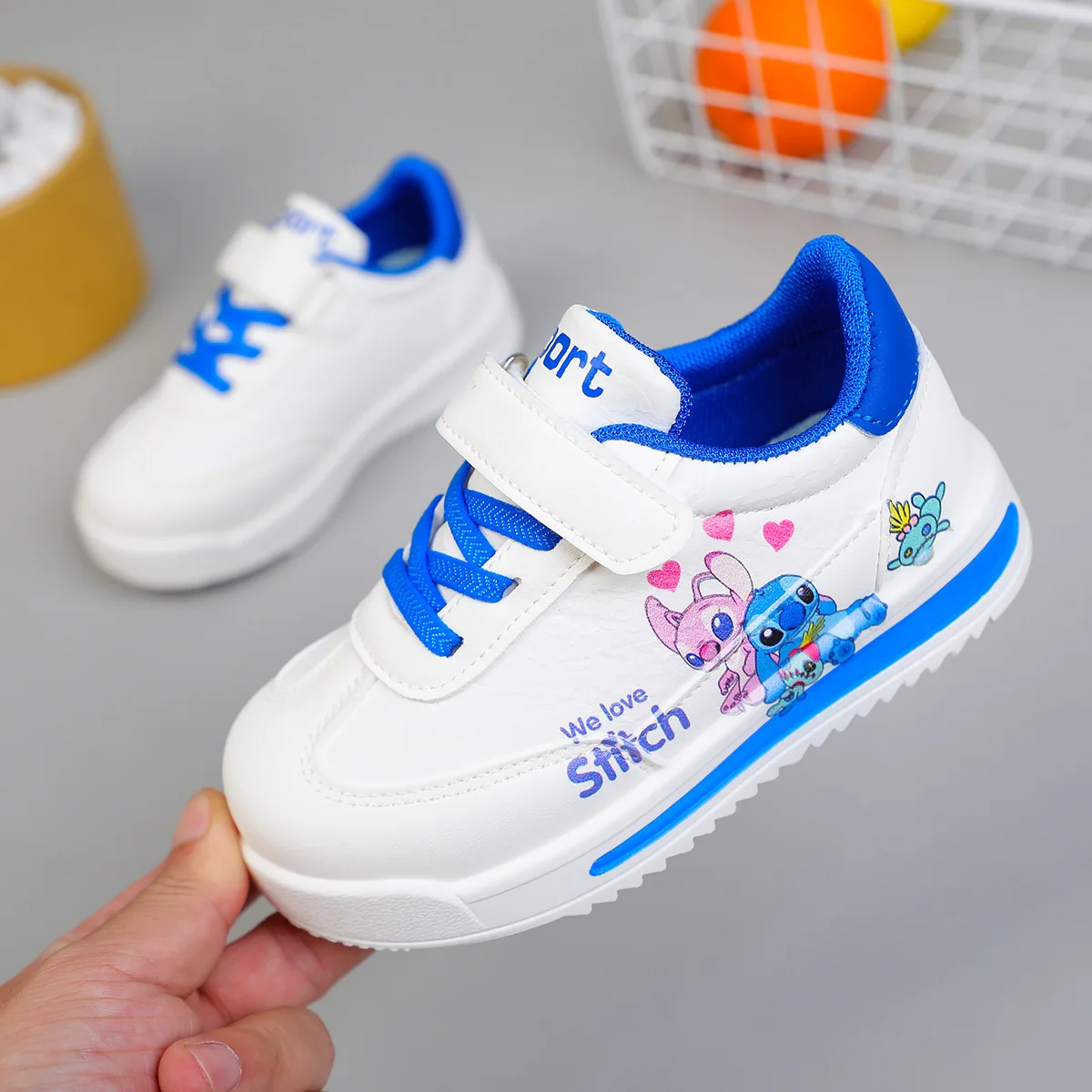 

New Disney kids cartoon Stitch cute Casual shoes soft sports shoes for gift EU size 26-37
